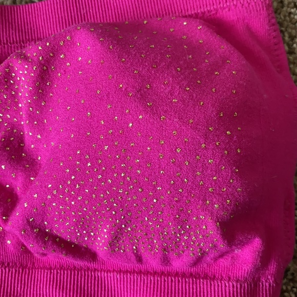 pink and gold bra top sz small / medium cups inside New bandeau bra top glitter - Picture 4 of 4